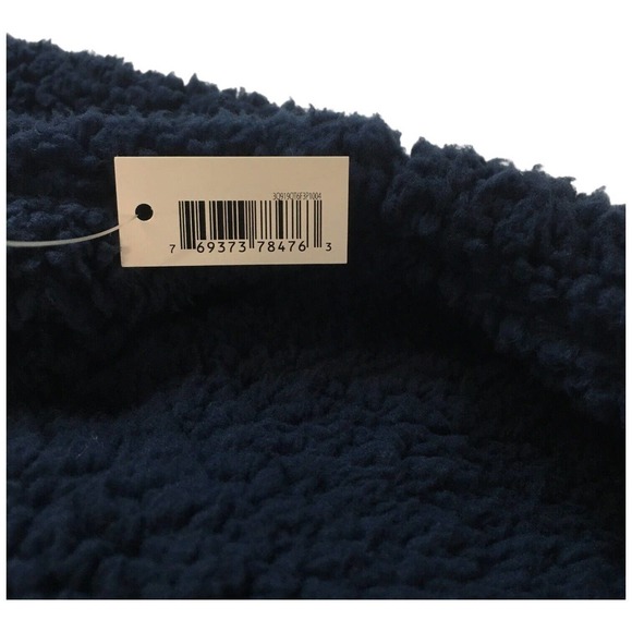 New Disney Mickey Mouse Sherpa Pullover Silver Foil Long Sleeve Girls Blue XL - Picture 6 of 8